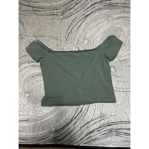 Olive Off-Shoulder Top